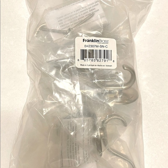 Franklin Brass Coat And Hat Hook With Round Base In Satin Nickel, 5 for Pack - Picture 3 of 7